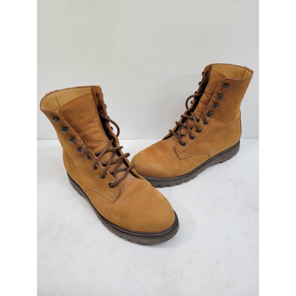 Vintage Rockport Mens 7 W Brown Leather Lace Up Boots Made in Slovenia 5672